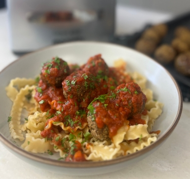 Vegan Mushroom Meatballs Magimix.